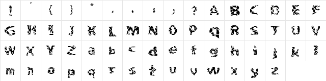 Bitched Regular  glyph index