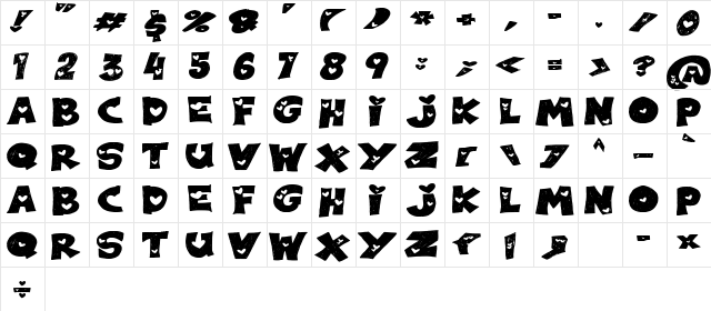 PUPPY LOVE BRUSH Regular  glyph index