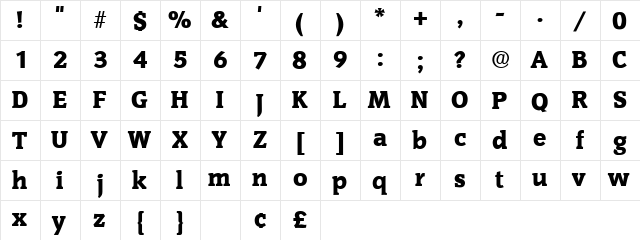 Orit Display SSi Regular  glyph index