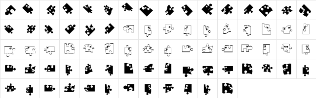 PuzzleParts Regular  glyph index