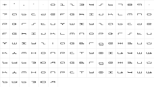 DS Podd Cyr Light  glyph index