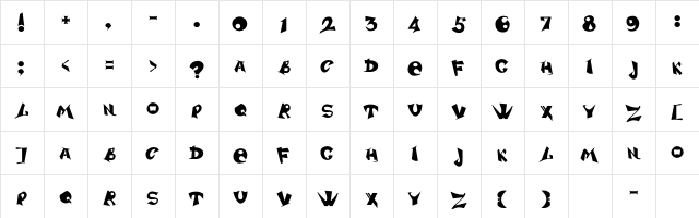 DS SharperC Regular  glyph index