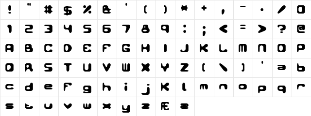 Conduit 2 (BRK) Regular  glyph index