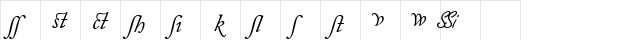 Caslon Alternate SSi Italic  glyph index