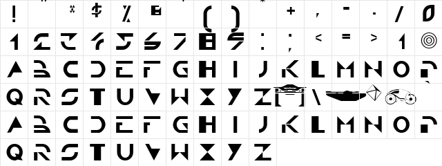 Fliss Regular  glyph index