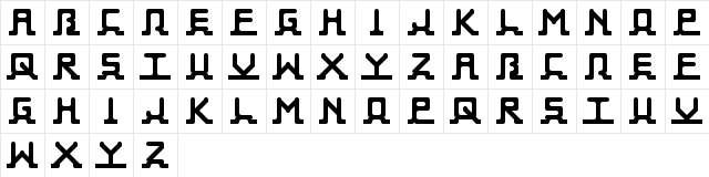 Neon Tubes Regular  glyph index