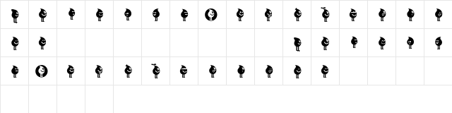 Tearz Regular  glyph index