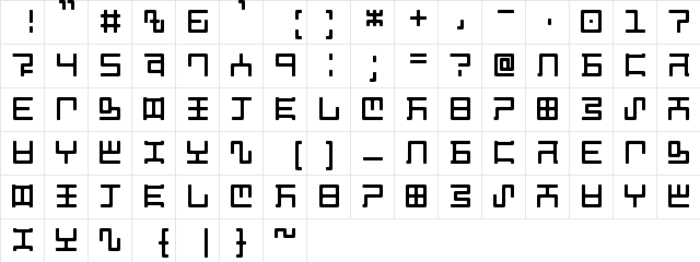 Magzetician Regular  glyph index