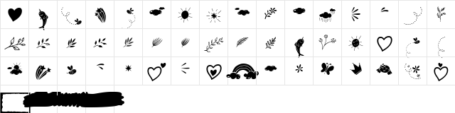 Heart Warming Extra Regular  glyph index