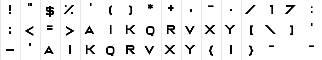 Casanova Scotia Regular  glyph index
