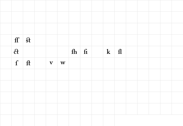 CaslonAlternateSSK SemiBold  glyph index