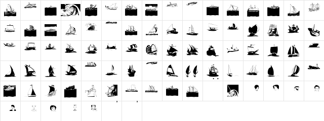 Maritime Regular  glyph index