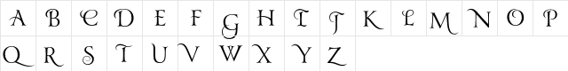 YanaRSwashCapsI Regular  glyph index