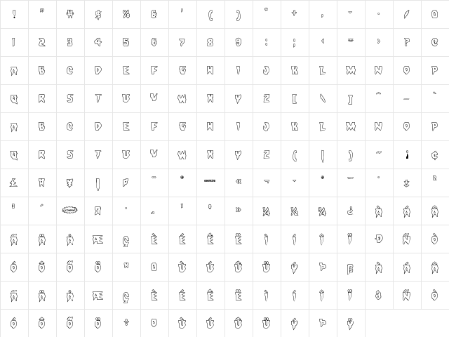 Count Suckula Outline Outline  glyph index