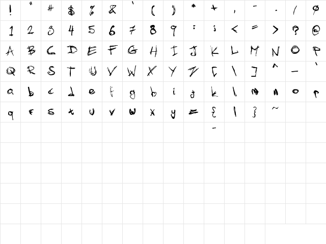 Skratch_v2 Regular  glyph index