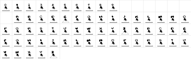 101! Volcanic! Regular  glyph index