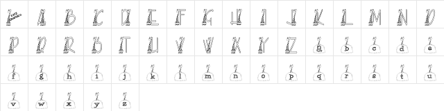 KGGIRAFFE Regular  glyph index