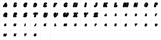 MotherhoodDisplaySCapsSSK Italic  glyph index