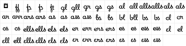 Apricot - Ligatures One Regular  glyph index