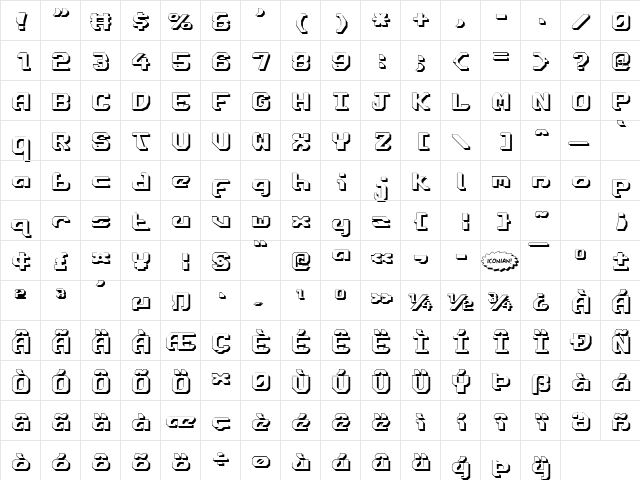 Ensign Flandry Shadow Shadow  glyph index