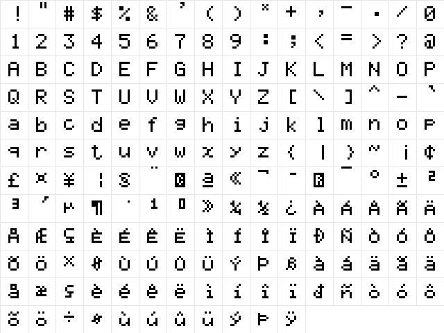 Graph 35+ pix Regular  glyph index