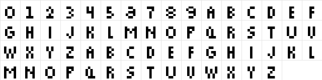 Pixie Five Regular  glyph index