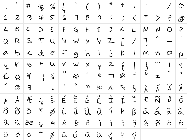 2Dumb Regular  glyph index