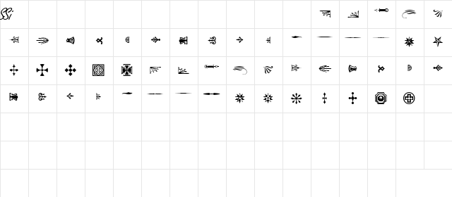 WoodcutOrnamentsOneSSi Regular  glyph index
