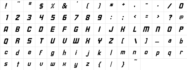 Upsilon Italic Regular  glyph index
