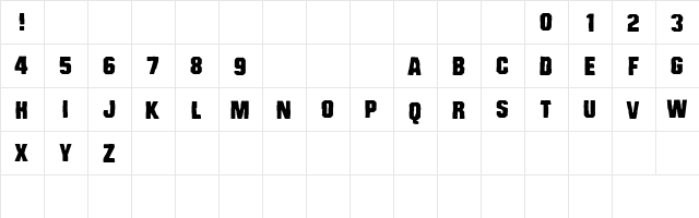 CF Bad Cops Regular  glyph index