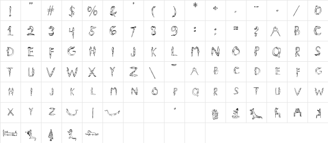 Alligators Regular  glyph index