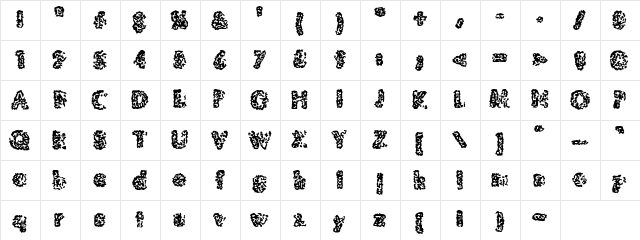 Moldy Pillow Regular  glyph index