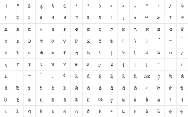 Funplay Regular  glyph index