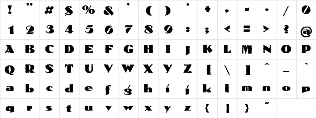 Grunge Domain Normal Regular  glyph index
