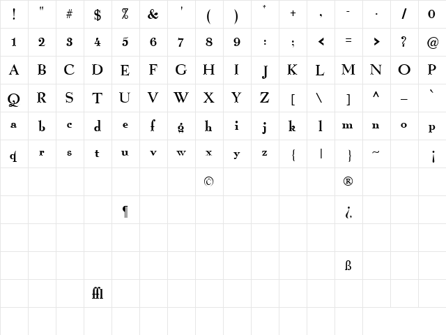 Seasons Of Wither 2 Regular  glyph index
