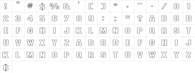 MachiavelliBld HE Regular  glyph index