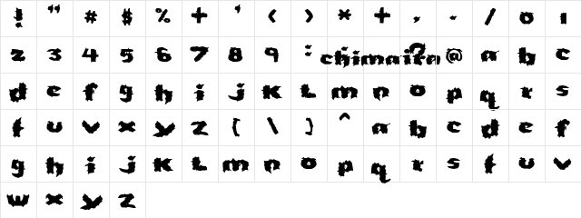 Severed Regular  glyph index