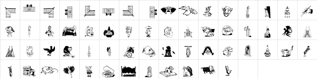 Df Gargoonies ITC Medium  glyph index