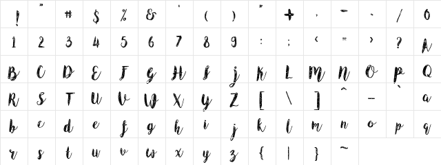 Angeline Vintage Angeline Vintage  glyph index