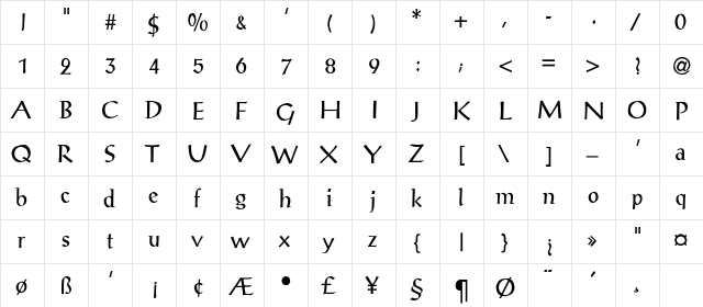 Celebes-Light Regular  glyph index