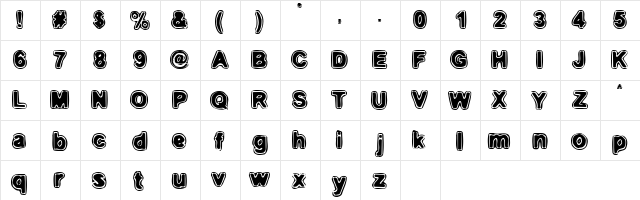 EmbryonicInside Regular  glyph index