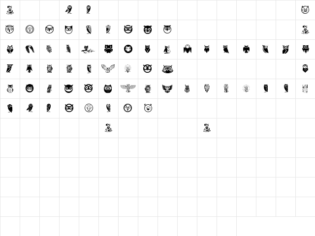 Owl Regular  glyph index