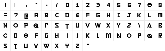 LECO 2014 Alternate Regular  glyph index