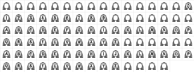 LD Beehive Regular  glyph index