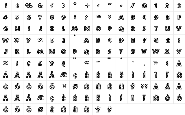 NeulandStar Medium  glyph index