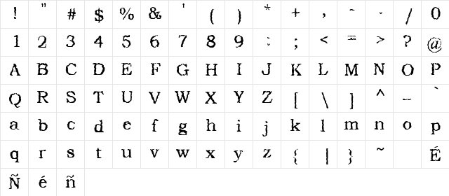 Addict Regular  glyph index