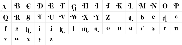CaslonCPswash Regular  glyph index