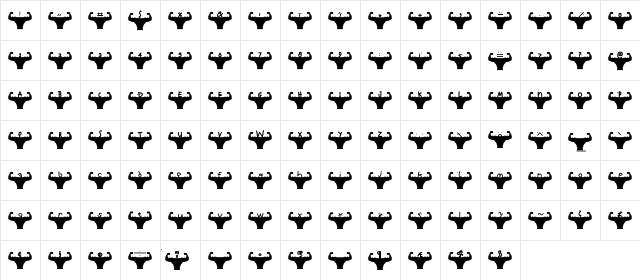 TheMuscleFetish Regular  glyph index
