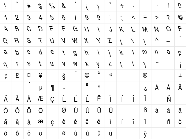 Communication23 Regular  glyph index