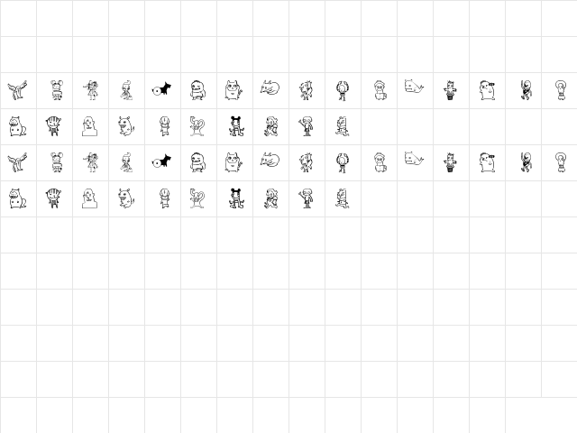 monos frekis Regular  glyph index